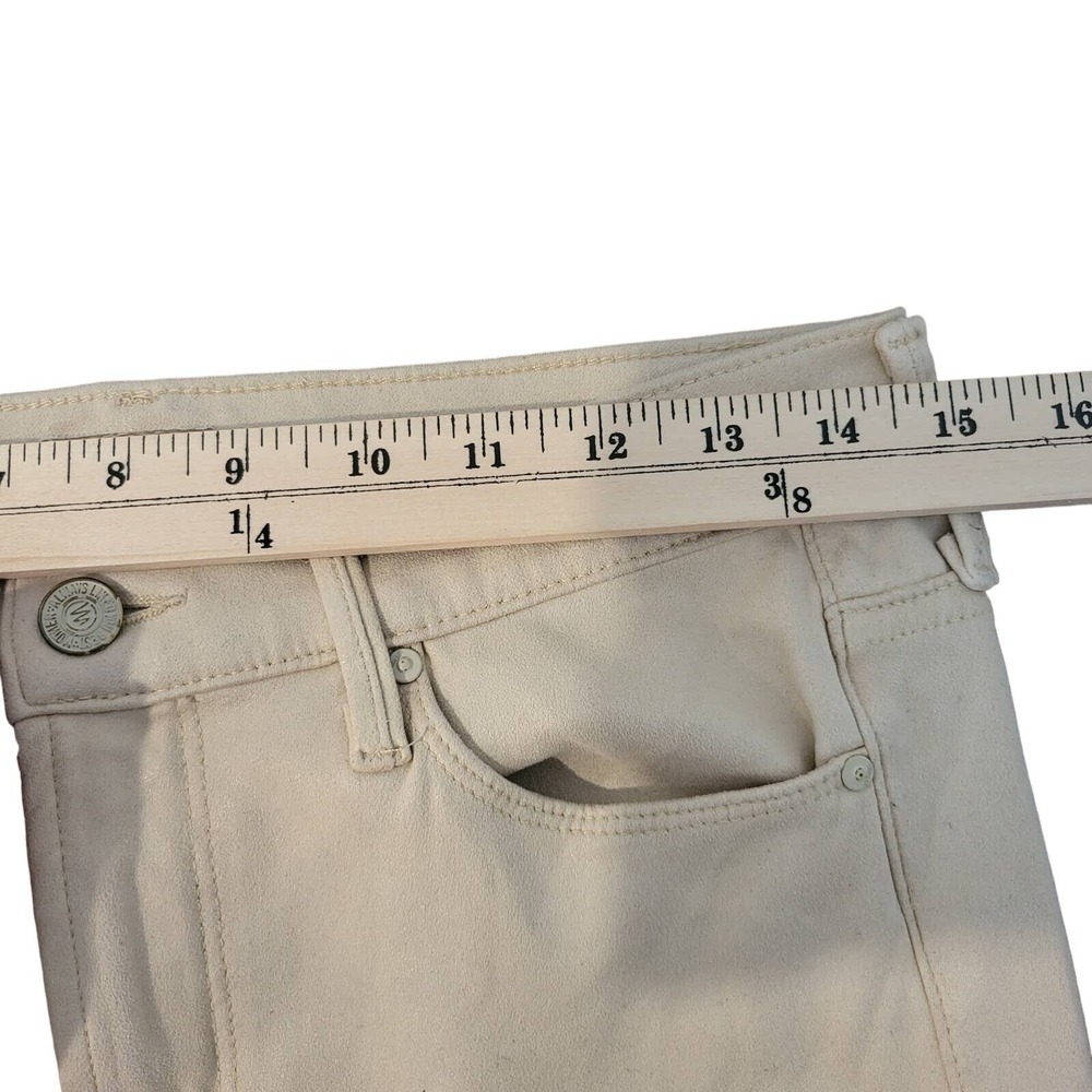 MOTHER The Trainer Jogger Pants 26 Cream Beige Faux Suede Elastic Cuff #014 - Picture 7 of 10